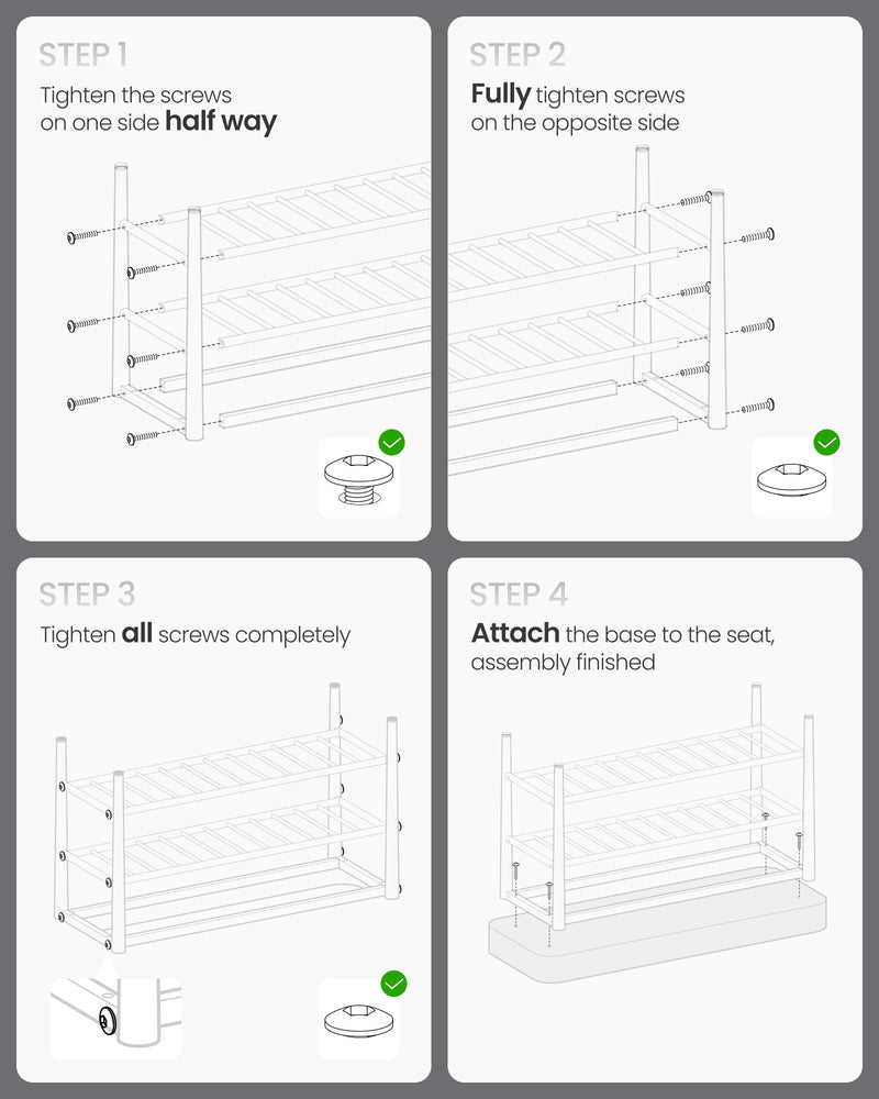 Black Shoe Bench with Cushioned Seat and Storage Shelf in Synthetic Leather by Vasagle