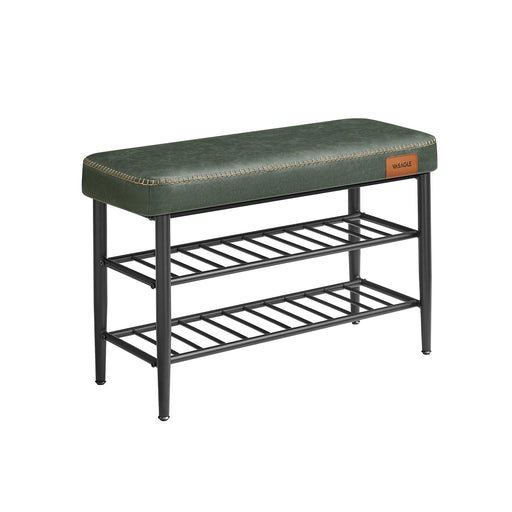 Shoe Bench with Cushioned Seat and Storage Shelf for Entryway or Hallway by Vasagle