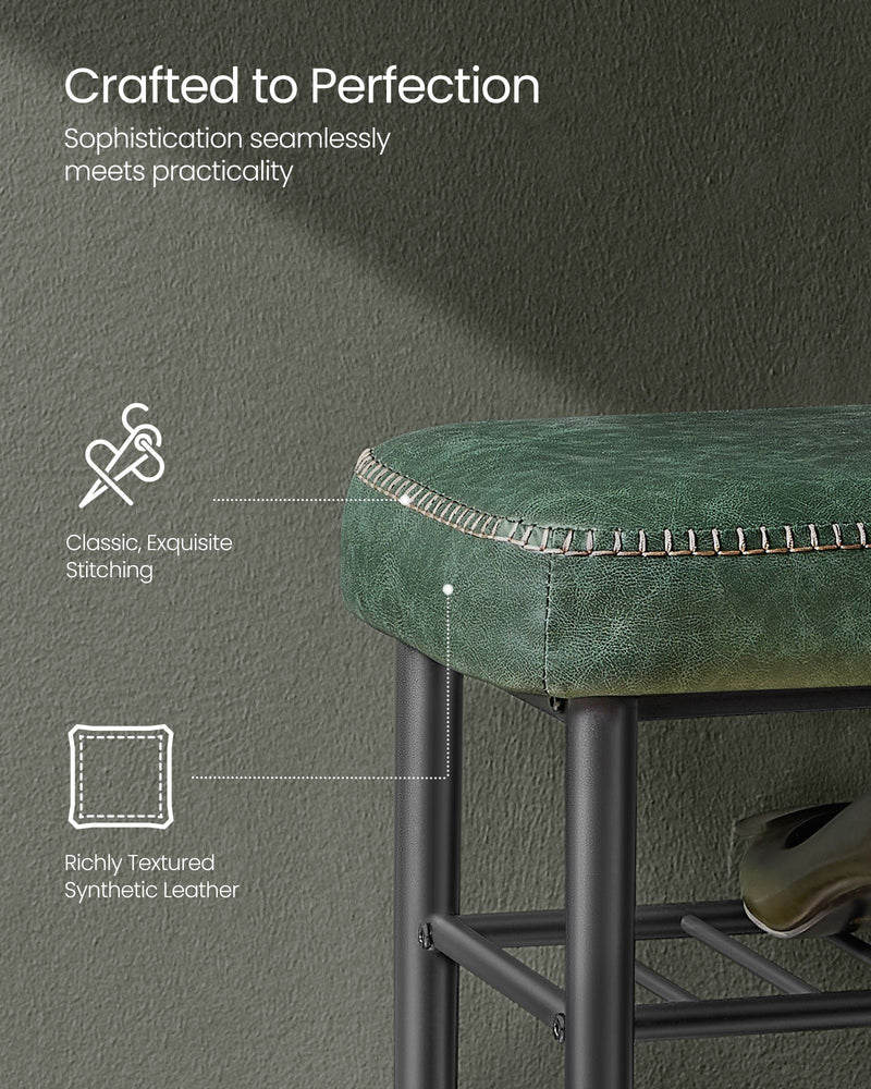 Shoe Bench with Cushioned Seat and Storage Shelf for Entryway or Hallway by Vasagle