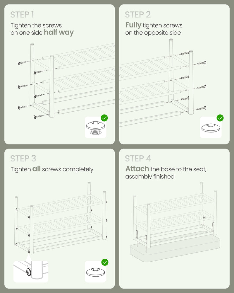 Shoe Bench with Cushioned Seat and Storage Shelf for Entryway or Hallway by Vasagle