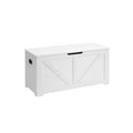 White Storage Bench with Safety Hinges Blanket Box for Bedroom or Hallway by Vasagle 100x40x46cm 