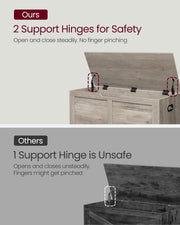 100 cm Wide Storage Chest with Safety Hinges and Lift-Top in Heather Greige by Vasagle