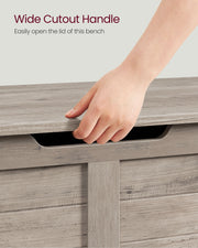 100 cm Wide Storage Chest with Safety Hinges and Lift-Top in Heather Greige by Vasagle