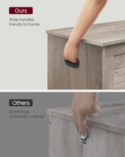 100 cm Wide Storage Chest with Safety Hinges and Lift-Top in Heather Greige by Vasagle