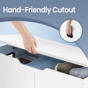 Wooden Storage Chest with Safety Hinges and Bench Seat for Bedroom or Hallway by Vasagle