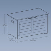 Wooden Storage Chest with Safety Hinges and Bench Seat for Bedroom or Hallway by Vasagle
