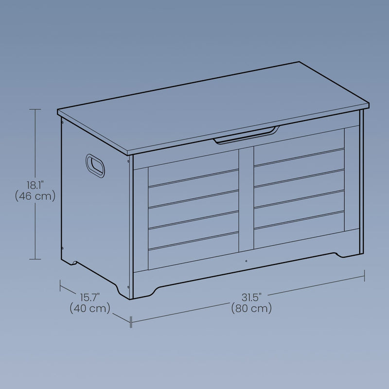 Wooden Storage Chest with Safety Hinges and Bench Seat for Bedroom or Hallway by Vasagle