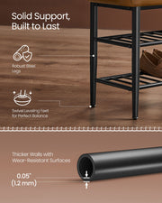 Brown Leather Entryway Bench with Storage Shelf 100 cm Wide for Hallway Bedroom by Vasagle