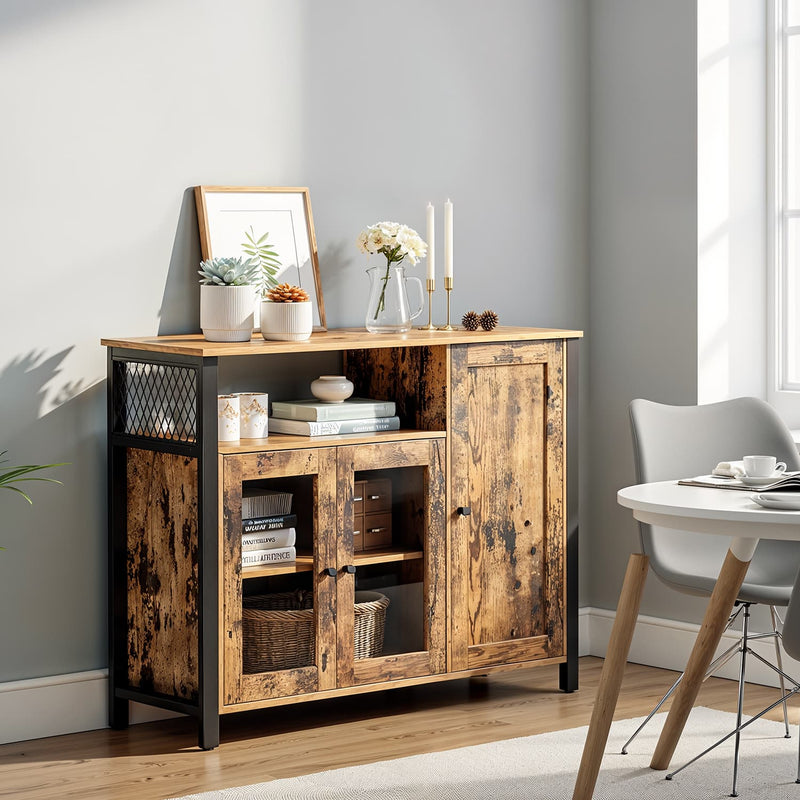 Sideboard Storage Cabinet with 3 Doors Ideal for Dining Room or Hallway by Vasagle