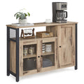 Sideboard Kitchen Cabinet - Rustic Style Black Metal Frame - 110 x 33 x 75cm VASAGLE
