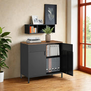 Floor Standing Storage Cabinet with Door and Adjustable Shelf for Home Organisation by Vasagle