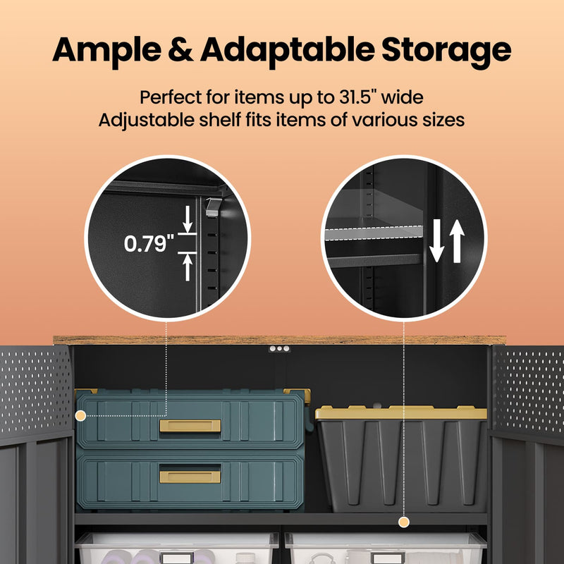 Floor Standing Storage Cabinet with Door and Adjustable Shelf for Home Organisation by Vasagle