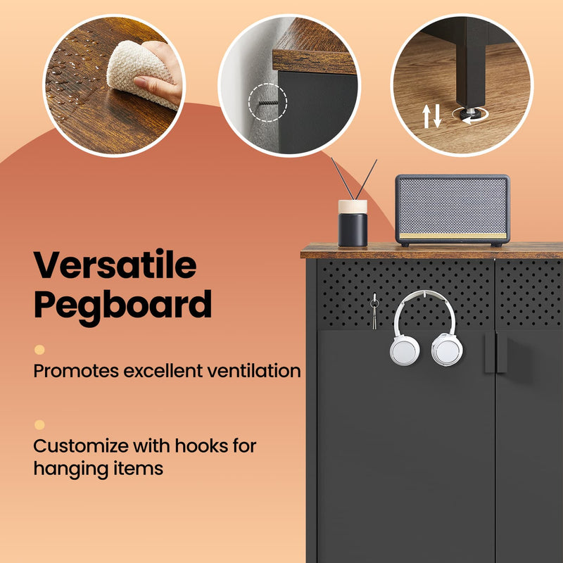 Floor Standing Storage Cabinet with Door and Adjustable Shelf for Home Organisation by Vasagle