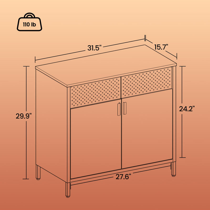 Floor Standing Storage Cabinet with Door and Adjustable Shelf for Home Organisation by Vasagle