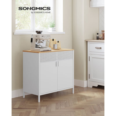 Freestanding Storage Cabinet with Double Doors and Adjustable Shelves for Home by Vasagle