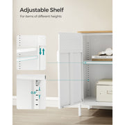 Freestanding Storage Cabinet with Double Doors and Adjustable Shelves for Home by Vasagle
