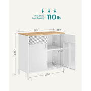 Freestanding Storage Cabinet with Double Doors and Adjustable Shelves for Home by Vasagle