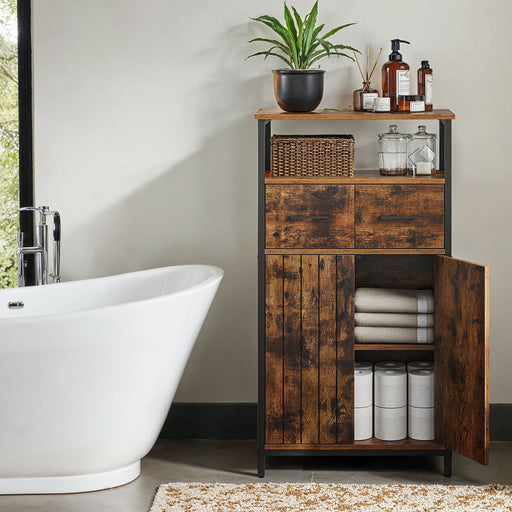 Industrial Storage Cabinet with Drawer and Adjustable Shelf for Bathroom or Hallway by Vasagle
