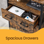 Industrial Storage Cabinet with Drawer and Adjustable Shelf for Bathroom or Hallway by Vasagle