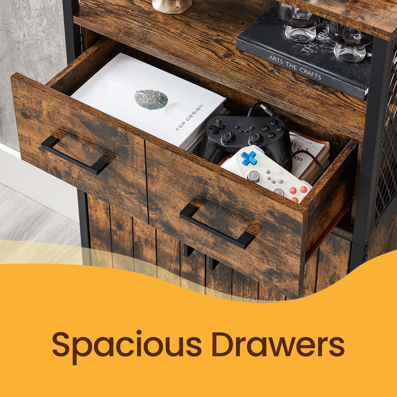 Industrial Storage Cabinet with Drawer and Adjustable Shelf for Bathroom or Hallway by Vasagle