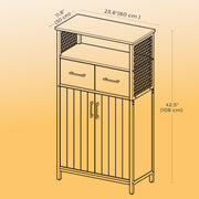Industrial Storage Cabinet with Drawer and Adjustable Shelf for Bathroom or Hallway by Vasagle