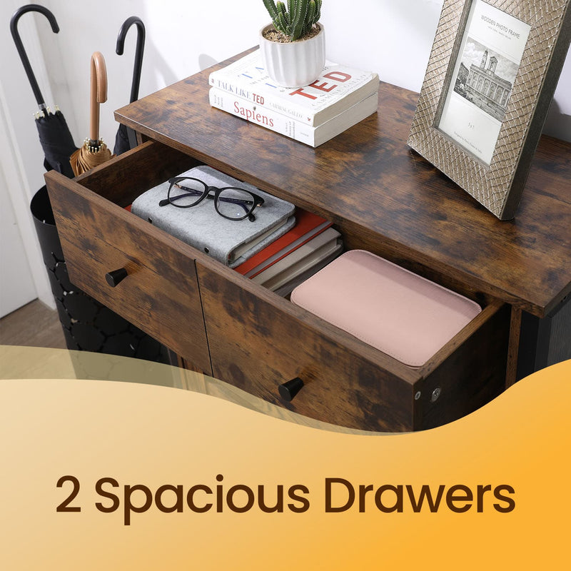 Brown Kitchen Storage Cabinet with Drawer and Louvered Doors for Home by Vasagle