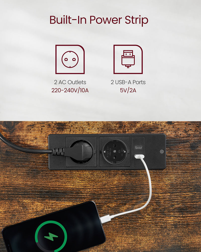 Electric Height Adjustable Standing Desk 140 x 60 cm Ergonomic Workstation by Vasagle