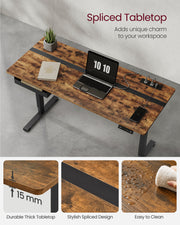 Electric Height Adjustable Standing Desk 140 x 60 cm Ergonomic Workstation by Vasagle