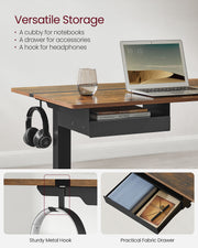 Electric Height Adjustable Standing Desk 140 x 60 cm Ergonomic Workstation by Vasagle