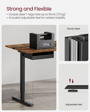 Electric Height Adjustable Standing Desk 140 x 60 cm Ergonomic Workstation by Vasagle