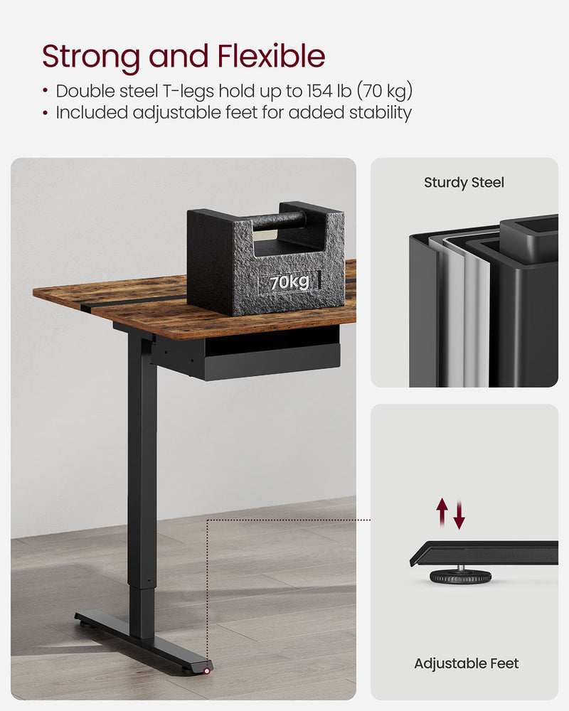 Electric Height Adjustable Standing Desk 140 x 60 cm Ergonomic Workstation by Vasagle