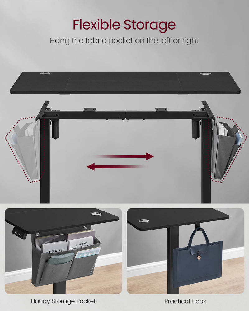 Height Adjustable Office Desk 120 x 60 cm Ergonomic Sit Stand Workstation by Vasagle