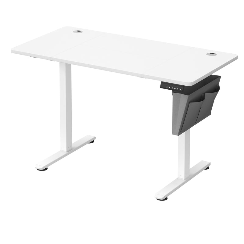 Height Adjustable Office Desk 120 x 60 cm Sit Stand Workstation in White by Vasagle