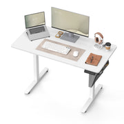 Height Adjustable Office Desk 120 x 60 cm Sit Stand Workstation in White by Vasagle
