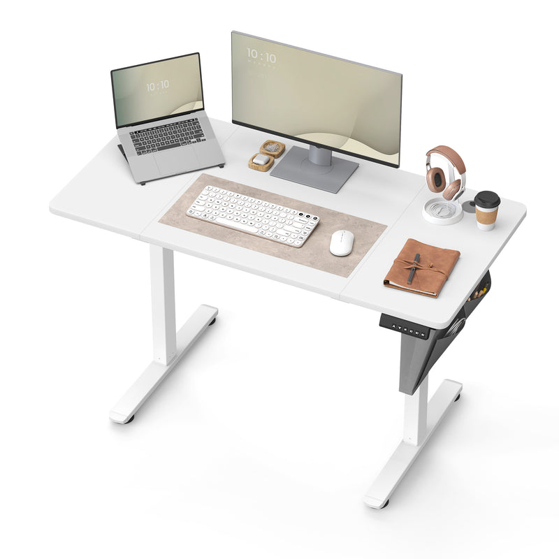 Height Adjustable Office Desk 120 x 60 cm Sit Stand Workstation in White by Vasagle
