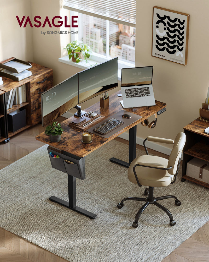 Height Adjustable Standing Desk 140 x 60 cm Ergonomic Sit Stand Workstation by Vasagle
