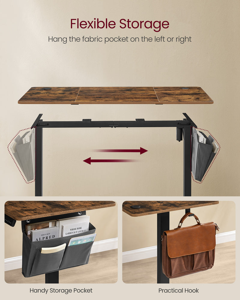 Height Adjustable Standing Desk 140 x 60 cm Ergonomic Sit Stand Workstation by Vasagle