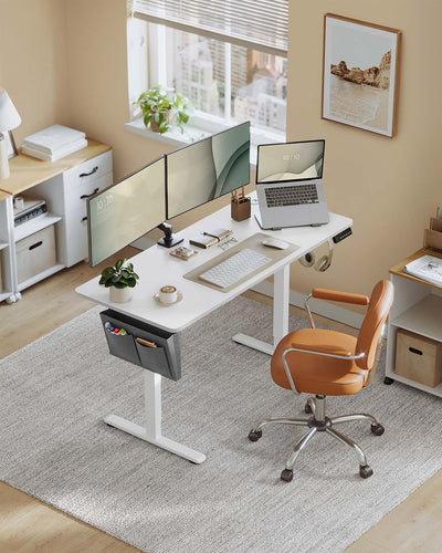 140x60cm Height Adjustable Office Desk Ergonomic Sit Stand Workstation by Vasagle