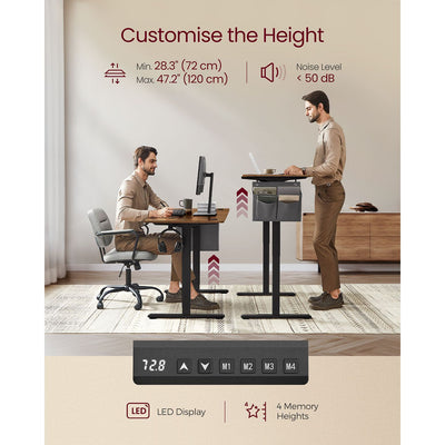 Electric Height Adjustable Desk with 4 Memory Presets 70 x 160 cm Sit Stand by Vasagle