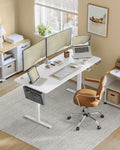 70x160 cm White Electric Height Adjustable Desk with 4 Memory Settings by Vasagle