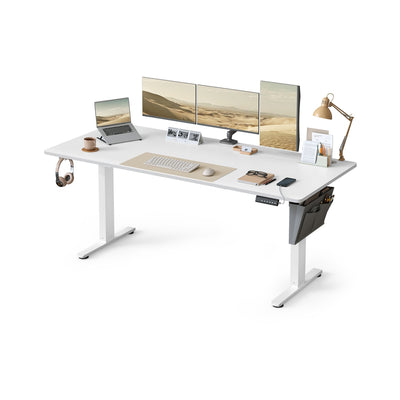 180x80 White Electric Height Adjustable Standing Office Desk with 4 Memory Presets for Home Office by Vasagle