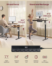 Electric Standing Desk with Adjustable Height and Built In Drawer for Home Office by Vasagle