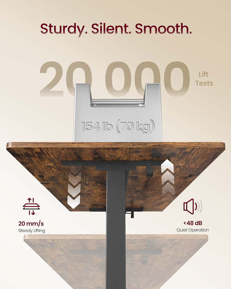 Electric Standing Desk with Adjustable Height and Built In Drawer for Home Office by Vasagle