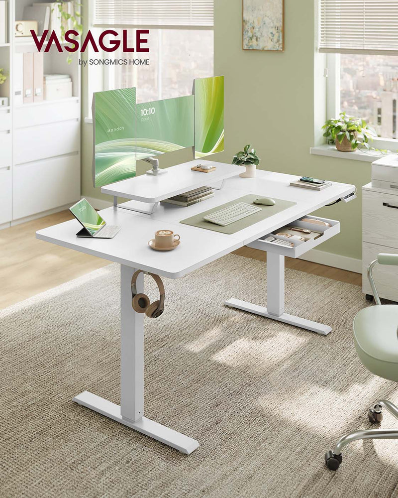 Electric standing desk with adjustable height and built in drawer VASAGLE