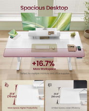 Electric standing desk with adjustable height and built in drawer VASAGLE