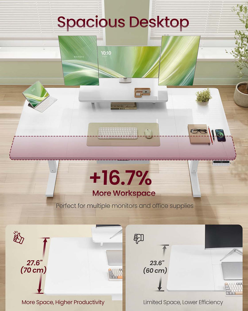 Electric standing desk with adjustable height and built in drawer VASAGLE