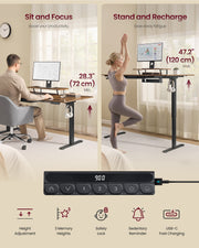 160x80 Adjustable Electric Standing Office Desk with Memory Settings and Quiet Motor by Vasagle
