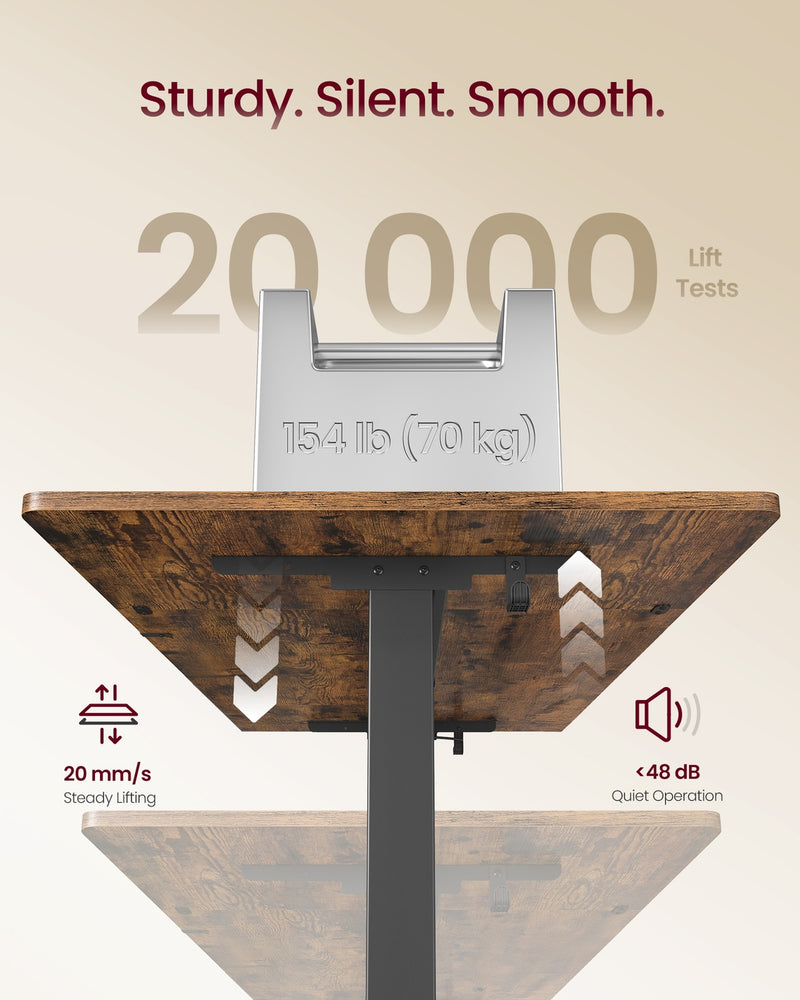 160x80 Adjustable Electric Standing Office Desk with Memory Settings and Quiet Motor by Vasagle