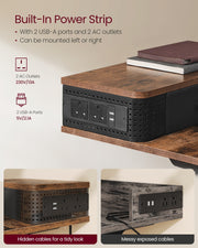 120x60 Electric Standing Office Desk with Built In Power Strip and Height Adjustment by Vasagle