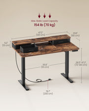 120x60 Electric Standing Office Desk with Built In Power Strip and Height Adjustment by Vasagle